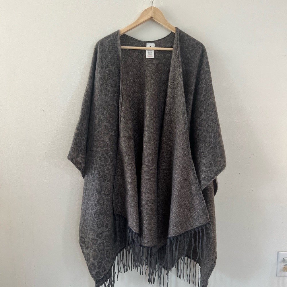 Woolrich OS leopard print shawl